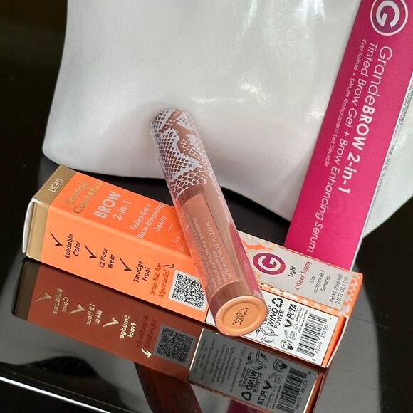 NIB GrandeBROW 2-In-1 Tinted Brow Gel + Brow Enhancing Serum Light Mini 4 Months - Picture 9 of 11